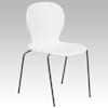 Flash Furniture Stack Chair, Plastic, 551 lb. Capacity, Wht RUT-3-WH-GG