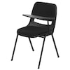 Flash Furniture Left Handed Tablet Arm Chair, Plastic, Blk, 21" W, 25.5" L, 32" H, Black RUT-EO1-01-PAD-LTAB-GG