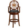 Flash Furniture Wood Stool w/Arms, Brandy, 30" TA-550230-BDY-GG