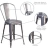 Flash Furniture Indoor Stool w/Back, Metal, Clear Coat, 24" XU-DG-TP001B-24-GG