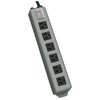 Tripp Lite Outlet Strip, 15A, 6 Outlet, 15 ft, Gray UL24RA-15