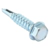 Zoro Select Self-Drilling Screw, #12 x 1 in, Zinc Plated Steel Hex Head External Hex Drive, 100 PK U31810.021.0100