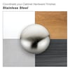 Richelieu Hardware 1 3/16 in (30 mm) Stainless Steel Contemporary Cabinet Knob BP34015170
