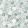 Msi Icelandic Green Hexagon SAMPLE Polished Marble Mesh-Mounted Mosaic ...