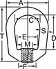 Ken Forging Oval Eye Nut, 1"-8 Thread Size, 1-11/16 in Thread Lg, Steel, Black Oxide EN-10-HD