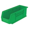 Akro-Mils Hang & Stack Storage Bin, Green, Plastic, 10 7/8 in L x 4 1/8 in W x 4 in H, 30 lb Load Capacity 30224GREEN