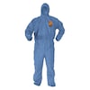 Kleenguard ChemResist Suit Bloodborne Pathogen & Chemical Splash Protection Coverall Hood 4X BLU 20/Cs 45027
