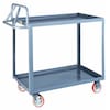 Zoro Select Raised Handle Utility Cart, Steel, 2 Shelves, 1200 lb. ERLGL-2448-BRK
