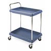 Metro Utility Cart with Deep Lipped Plastic Shelves, Polymer, Raised, 2 Shelves, 400 lb BC2636-2DBL