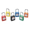 Brady Lockout Padlock, Keyed Different, Nylon, Standard Body Size, 1-3/4 in H, Shackle Dia 1/4 in, Red 99552