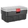 Rubbermaid Black/Red Attached Lid Container, Plastic 1949208