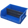 Akro-Mils 75 lb Hang & Stack Storage Bin, Plastic, 16 1/2 in W, 7 in H, Blue, 14 3/4 in L 30250BLUE