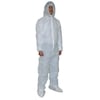 Condor Hooded Disposable Coveralls, M, 25 , White, polypropylene, zipper 26W781