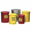 Justrite Oily Waste Can, 10 Gal., Steel, Silver 09304