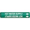 Brady Pipe Mrkr, Hot Water Supply, 3/4to1-3/8 In 4338-A