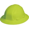 Erb Safety Full Brim Hard Hat, Type 1, Class E, Ratchet (6-Point), Hi-Vis Lime 19920