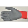 Mcr Safety Latex Coated Gloves, Palm Coverage, Red/Gray, M, PR N9680M