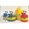 Justrite Type II Safety Can, 5 Gal Capacity, For Use With Diesel, Galvanized Steel, Yellow, Includes Hose 7250230