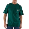 Carhartt T-Shirt, Hunter Green, M K87-HTG MED REG