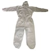 Condor Hooded Disposable Coveralls, 25 PK, White, Microporous Film Laminate, Zipper 30C578