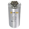 Titan Pro Motor Dual Run Capacitor, Round, 440/370V AC, 45/5 mfd, 4 1/4 in Overall H TRCFD455