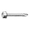 Zoro Select Self-Drilling Screw, #10 x 1 in, Plain 410 Stainless Steel Hex Head External Hex Drive, 100 PK U31860.019.0100