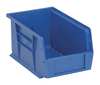 Quantum Storage Systems Hang & Stack Storage Bin, Blue, Polypropylene, 9 1/4 in L x 6 in W x 5 in H, 20 lb Load Capacity QUS221BL