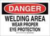 Brady Danger Sign, 10" Height, 14" Width, Polyester, Rectangle, English 126419