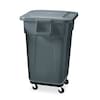 Rubbermaid Commercial 28 gal Square Trash Can, Gray, 25 in Dia, None, LLDPE FG352600GRAY