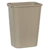 Rubbermaid Commercial 10 gal Rectangular Trash Can, Gray, 15 1/4 in Dia, None, LLDPE FG295700GRAY