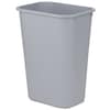 Rubbermaid Commercial 10 gal Rectangular Trash Can, Gray, 15 1/4 in Dia, None, LLDPE FG295700GRAY