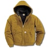 Carhartt Men's Brown Cotton Hooded Duck Jacket size M J140-BRN MED REG