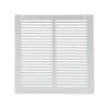 Zoro Select Return Air Grille, 12 X 12, White, Steel 4JRR8