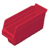 Akro-Mils Shelf Storage Bin, Red, Plastic, 11 5/8 in L x 4 1/8 in W x 6 in H, 20 lb Load Capacity 30040RED