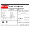 Dayton Auger Drive Motor, Capacitor-Start, 1 HP, 115/230V AC, 1,725 Nameplate RPM, 56Y Frame 4K997