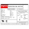 Dayton Capacitor-Start Aeration Fan Motor, 3 HP, 230V AC Voltage, 145TZ Frame, 3,450 Nameplate RPM 4K062