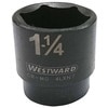 Westward 1/2 in Drive Impact Socket 1 1/4 in Size 6 pt Standard Depth, Black Oxide 4LXN7