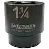 Westward 1/2 in Drive Impact Socket 1 1/4 in Size 6 pt Standard Depth, Black Oxide 4LXN7