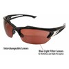 Edge Eyewear Safety Glasses, Wraparound Copper Polycarbonate Lens, Scratch-Resistant SDK115