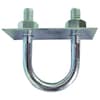 Zoro Select Standard U-Bolt with Mounting Plate, 5/16"-18, 2 3/16 in Inside Ht, 1 3/8 in Inside Wd/Dia, Steel 4P822