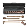 Ampco Safety Tools 3/4" Drive Socket Set SAE 15 Pieces 1 5/16 in to 2 in , Beryllium Copper Alloy Plated W-291