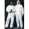Kleenguard Hooded Disposable Coveralls, L, 25 PK, White, SMS, 1 in Zipper Flap 46113