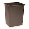 Rubbermaid Commercial 56 gal Rectangular Trash Can, Brown, 25 1/2 in Dia, None, Polyethylene FG256B00BRN