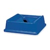 Rubbermaid Commercial 21 gal Half-Round Recycling Bin, Open Top, Blue, Polyethylene, 1 Openings FG352073BLUE