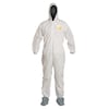Dupont Hooded Disposable Coverall, 25 PK, White, SMS, Zipper PB122SWH3X002500