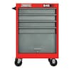 Proto 27"W Rolling Cabinet 4 Drawers, Safety Red and Gray, 18"D x 42"H J542742-4SG