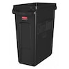 Rubbermaid Commercial 16 gal Rectangular Trash Can, Black, 11 in Dia, None, High Quality Resin Blend 1955959