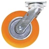 Zoro Select Kingpinless Swivel Plate Caster, Polyurethane, 1200 lb CDP-G-14