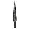 Irwin Step Drill Bit, 13 Hole Sizes, 1/8 in to 1/2 in, 1/32 in Step Increments, Black Oxide Finish UNIBIT 1