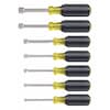 Klein Tools Hallow Shank Nut Driver Set, 3 in Shafts, Ergonomic Cushion Grip, SAE, 7-Piece 631